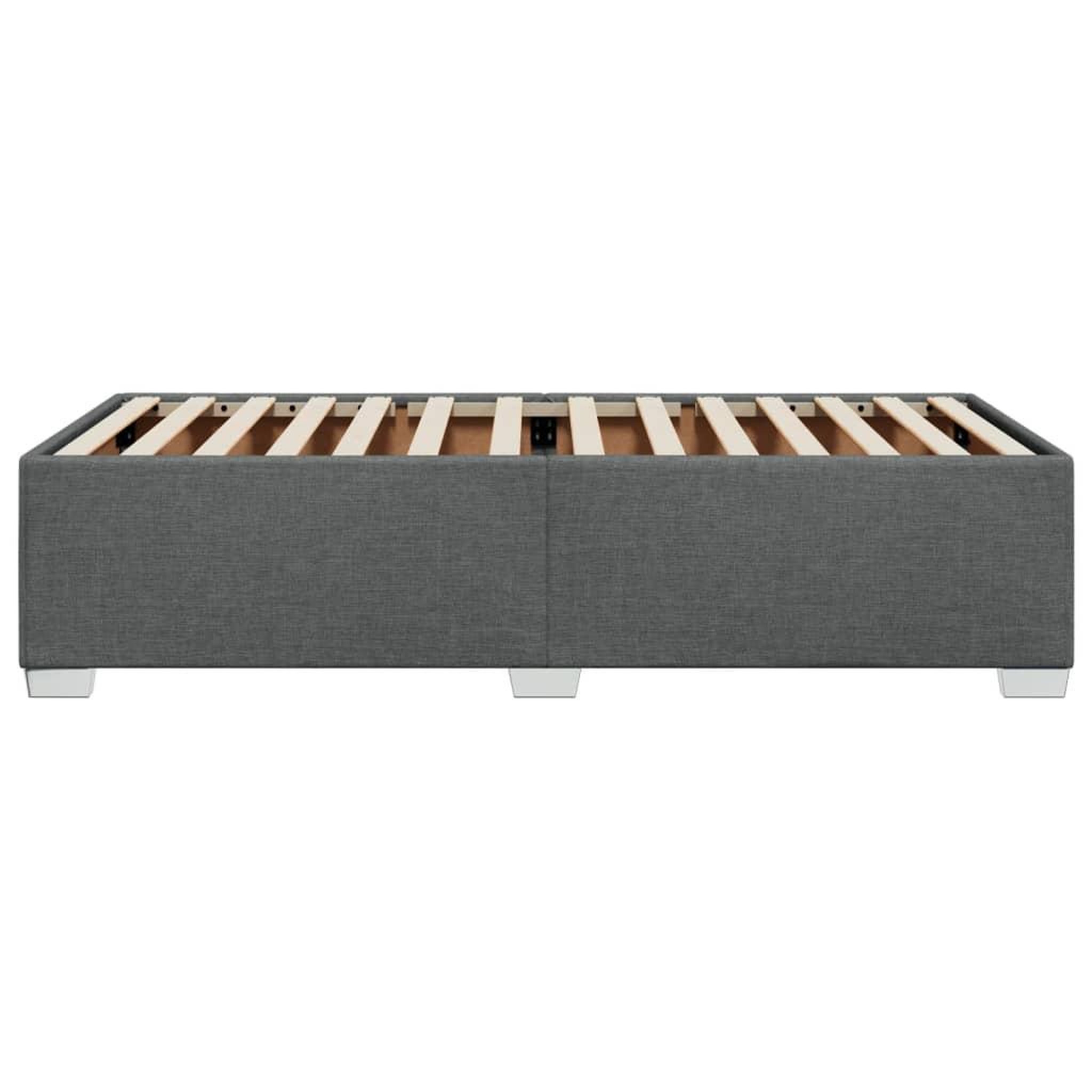 Voir la diapositive 5 : VIDAXL Cadre de lit sans matelas gris fonce 80x200 cm tissu