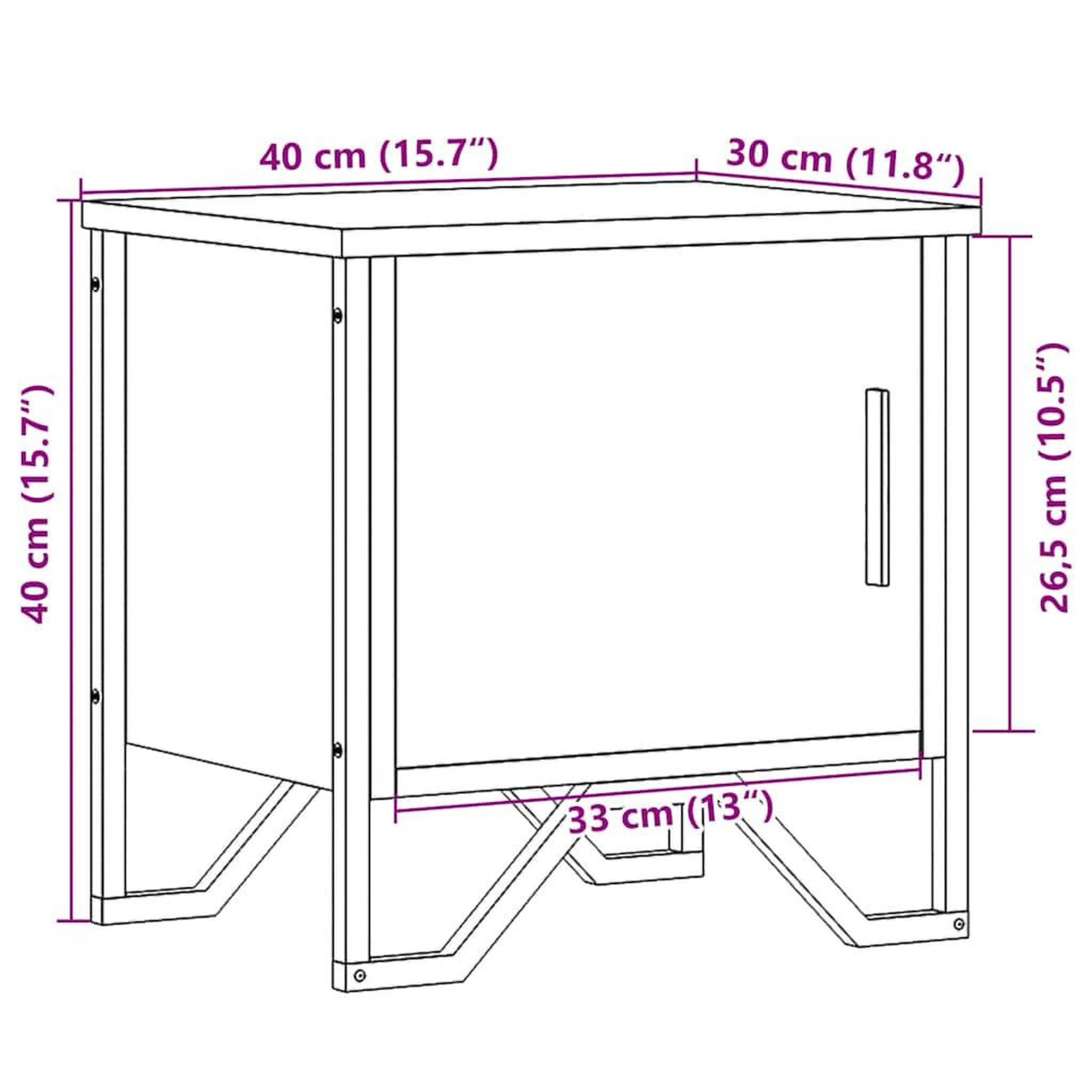 Voir la diapositive 6 : VIDAXL Tables de chevet 2 pcs chene fume 40x30x40 cm bois d'ingenierie