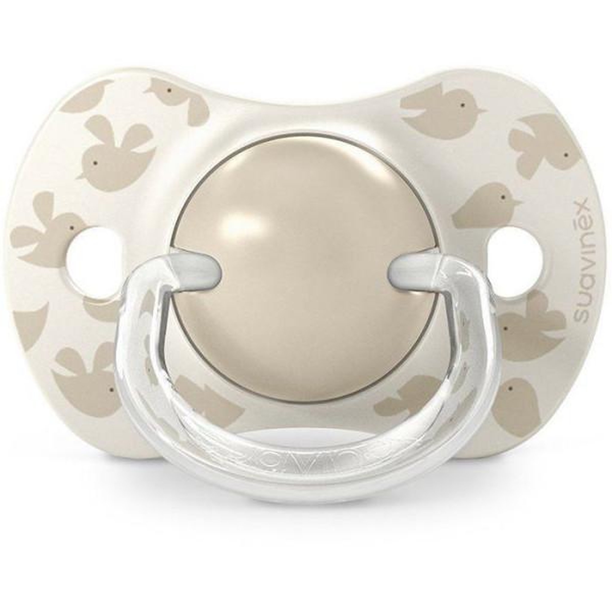 Voir la diapositive 2 : Suavinex Lot de 2 sucettes symétriques - SUAVINEX - Birdies - SX Pro - 6 a 18 mois - Beige