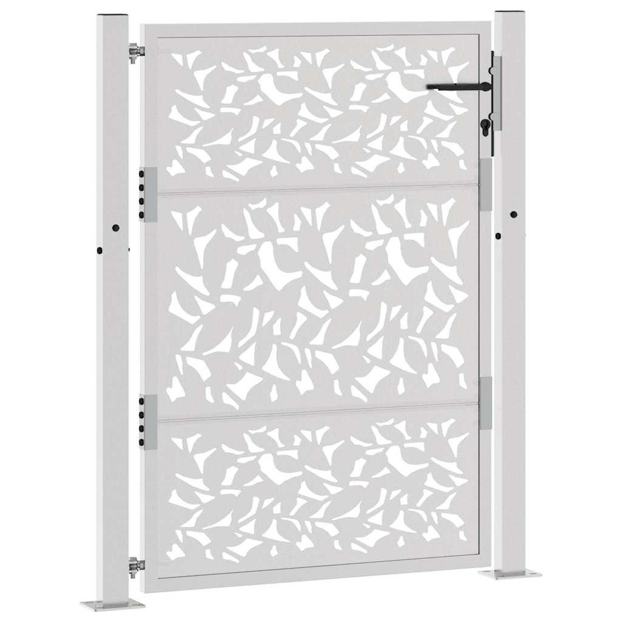 Voir la diapositive 3 : VIDAXL Porte de jardin acier resistant aux intemperies design feuilles