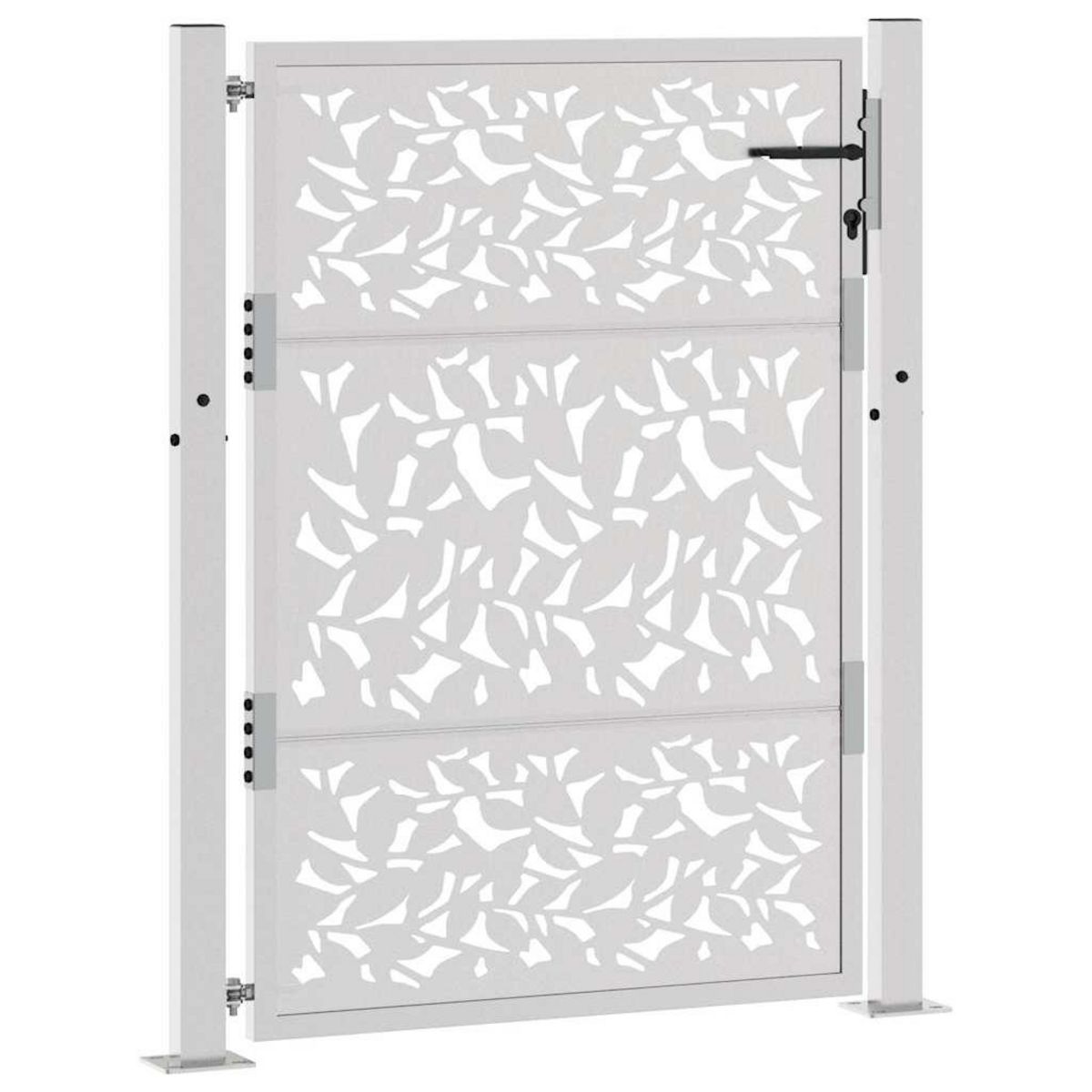 VIDAXL Porte de jardin acier resistant aux intemperies design feuilles