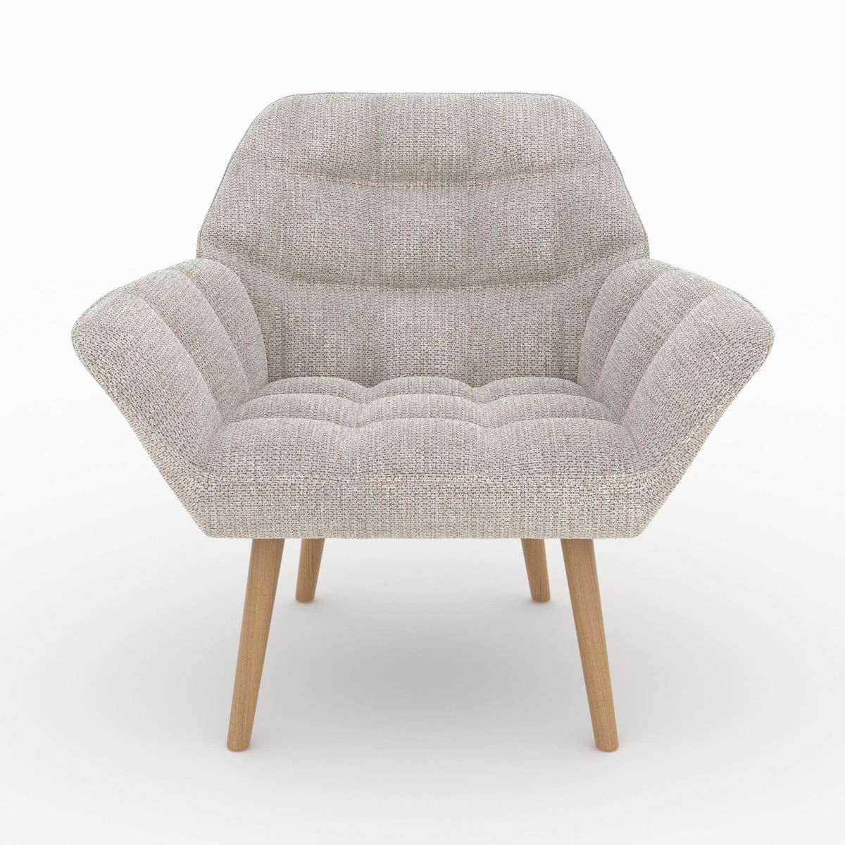Rendez vous déco Fauteuil en tissu gris clair - Simba
