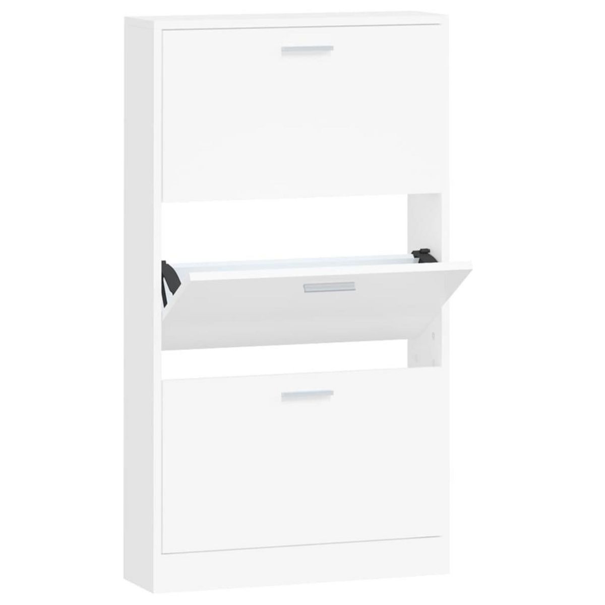 VIDAXL Armoire a chaussures Blanc 59x17x108 cm Bois d'ingenierie