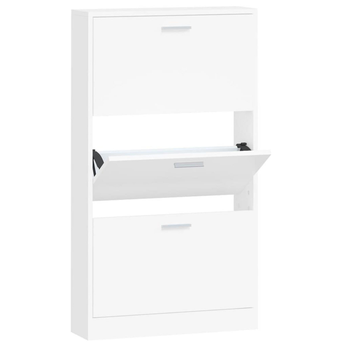 VIDAXL Armoire a chaussures Blanc 59x17x108 cm Bois d'ingenierie
