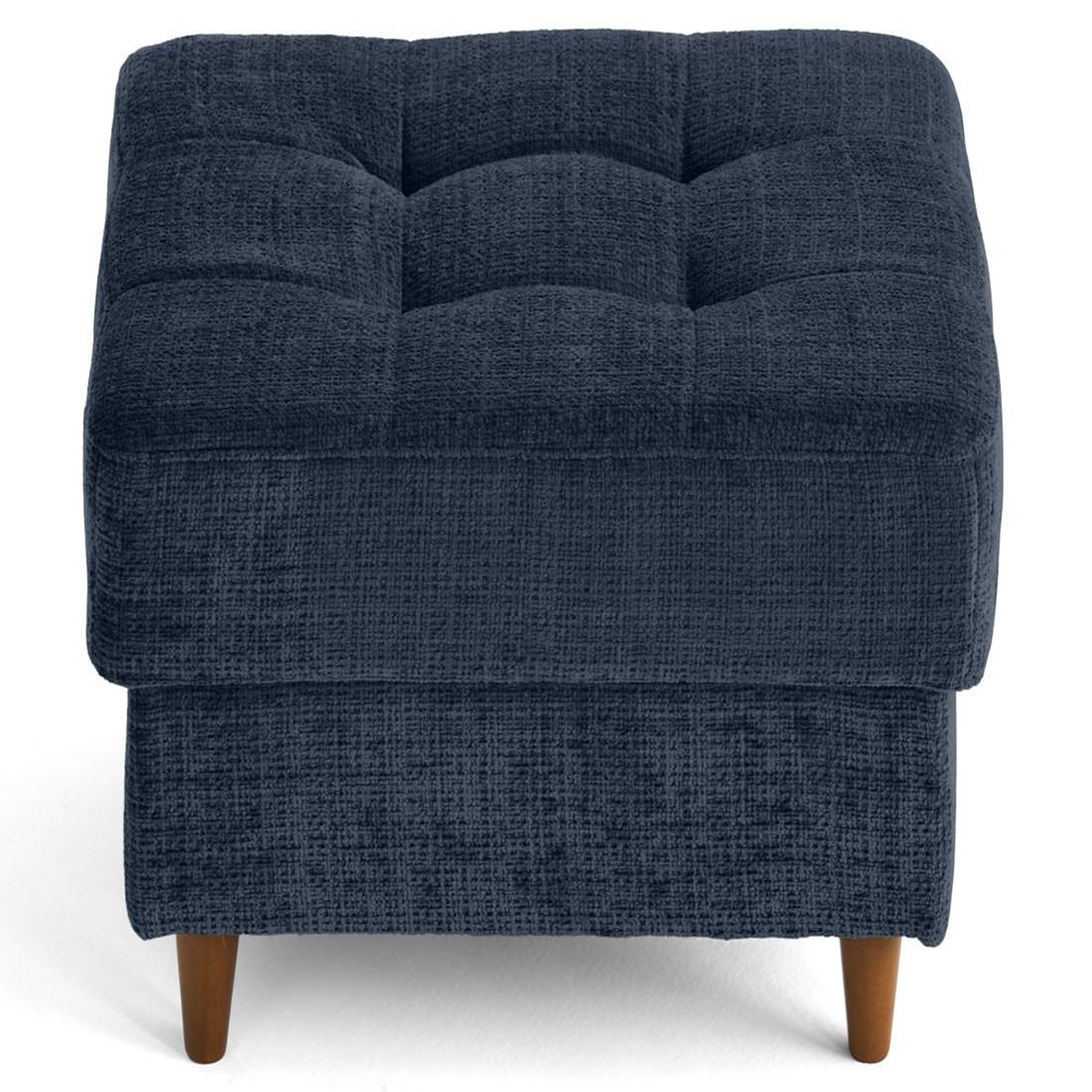 Voir la diapositive 5 : BEST MOBILIER Anna - pouf en velours texturé - pieds en bois