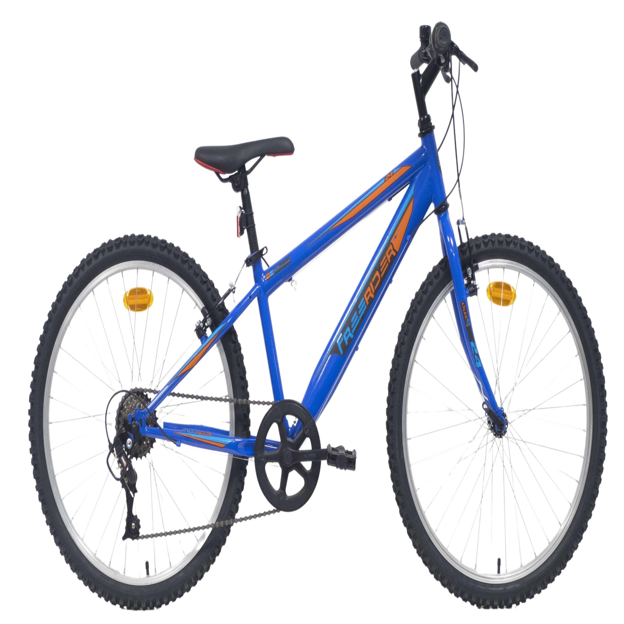 Voir la diapositive 1 : FREERIDER Vélo enfant - VTT 24'' Rigide   Freerider   pour taille de 140 cm à 160 cm - 6 Vitesses - Fourche et cadre rigide en acier - Jantes en aluminium - Freins V-brake