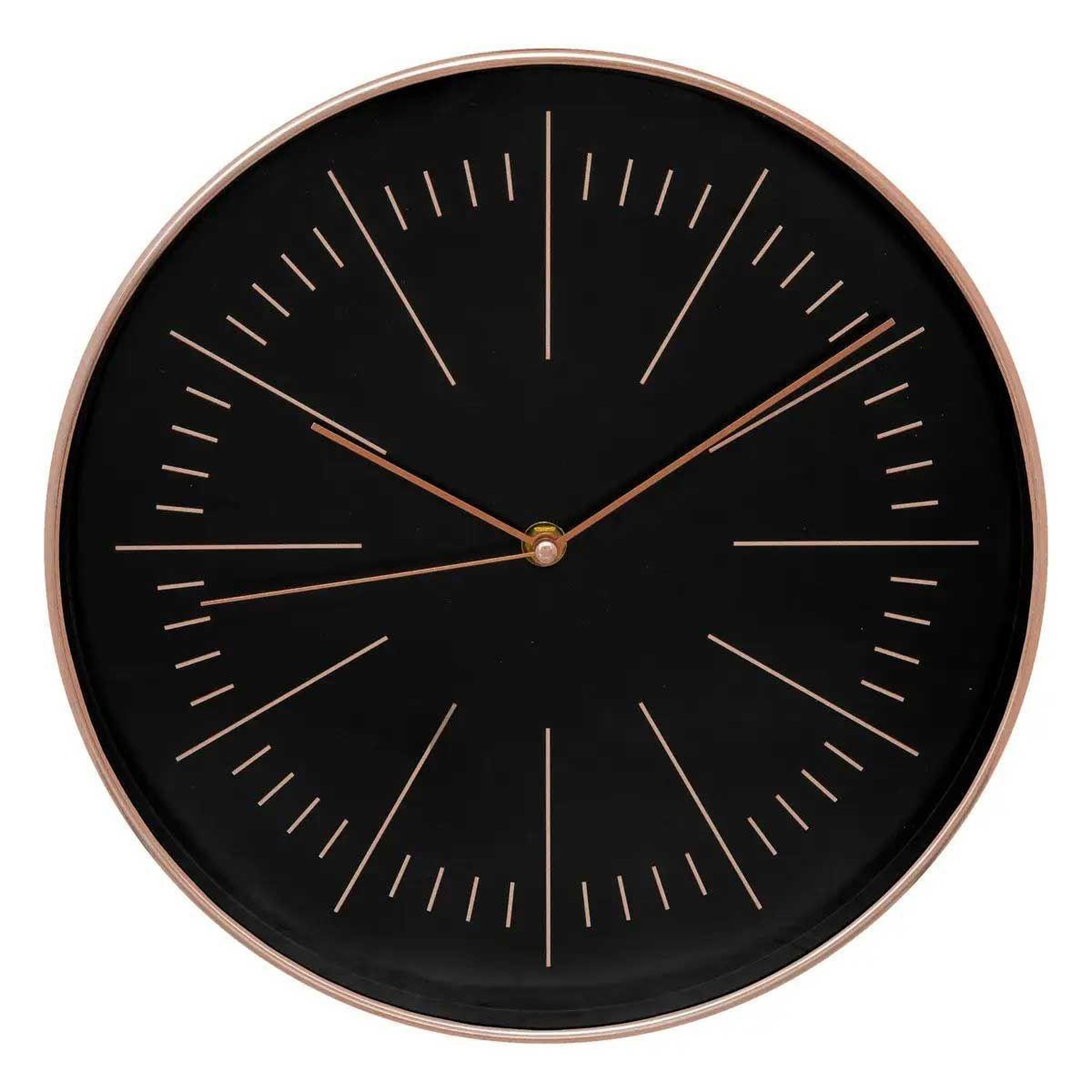 ATMOSPHERA Horloge murale design  edith  30cm noir & cuivre