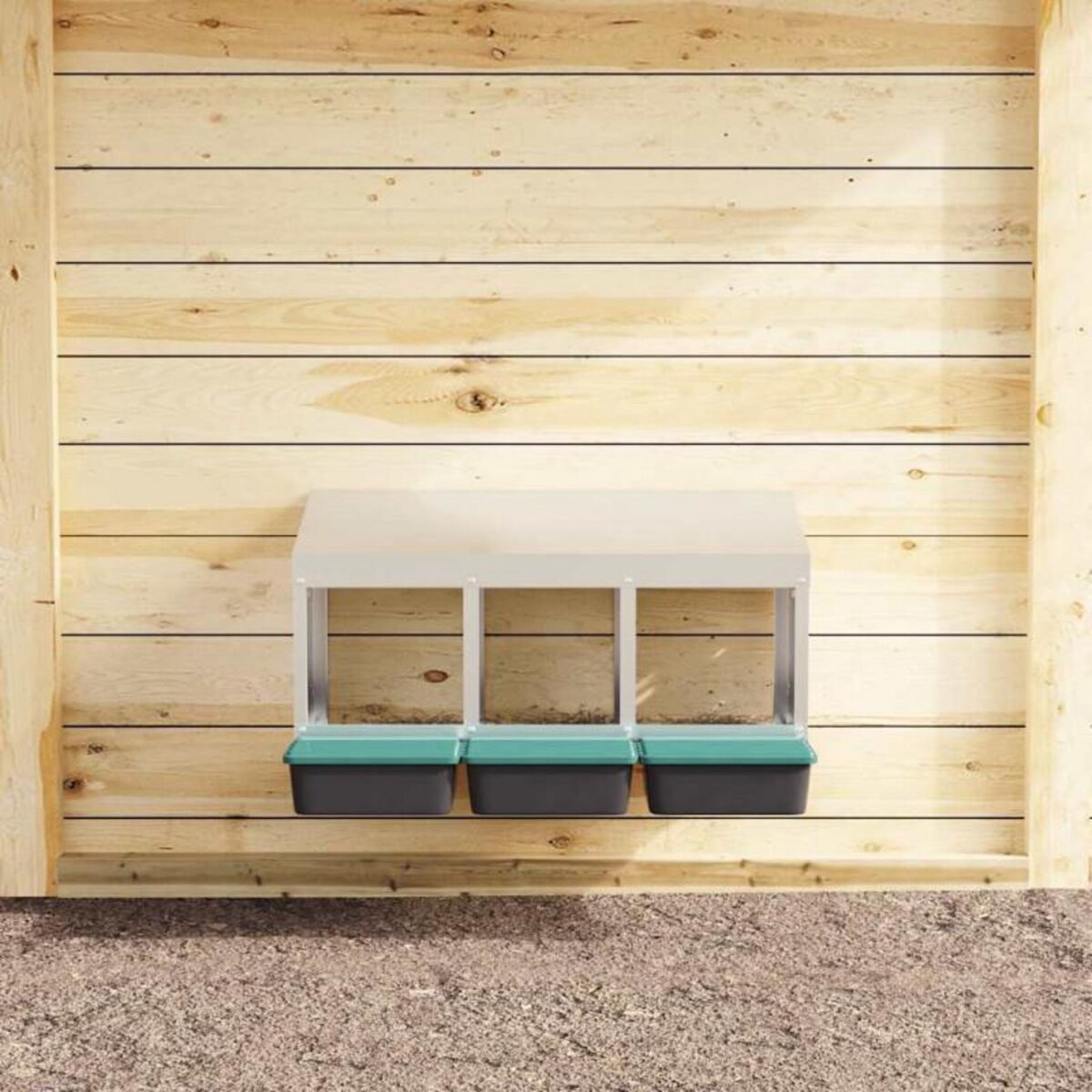VIDAXL Nichoir à poules3 compartiments, fixation murale, acier galvanisé
