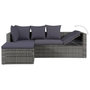 Voir la diapositive 3 : VIDAXL Salon de jardin 4 pcs avec coussins Resine tressee Gris