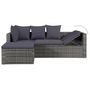 Voir la diapositive 3 : VIDAXL Salon de jardin 4 pcs avec coussins Resine tressee Gris