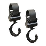 Monsieur Bébé Lot de 2 crochets rotatifs universels pour poussette – Baroud - Noir