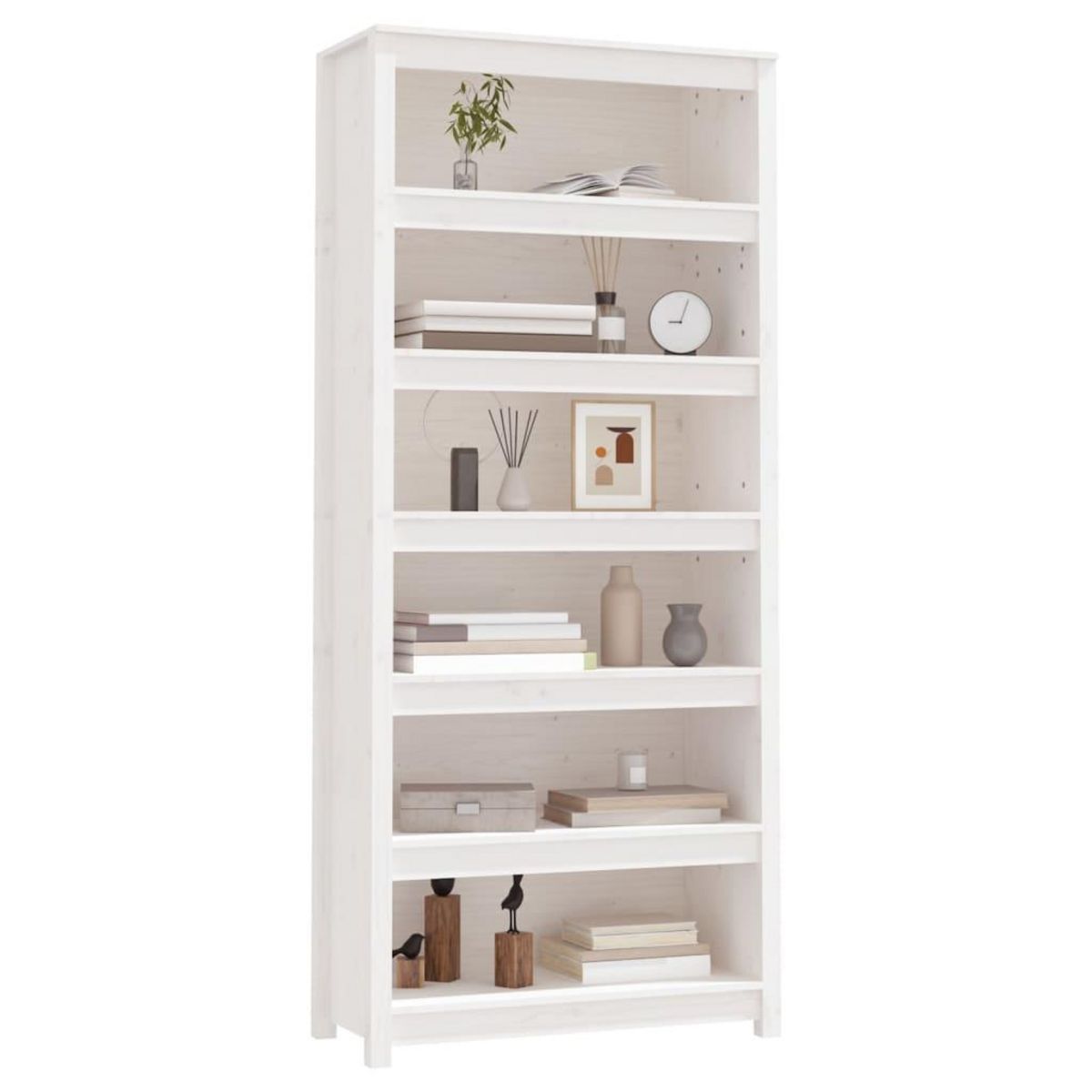 VIDAXL Bibliotheque Blanc 80x35x183 cm Bois de pin massif