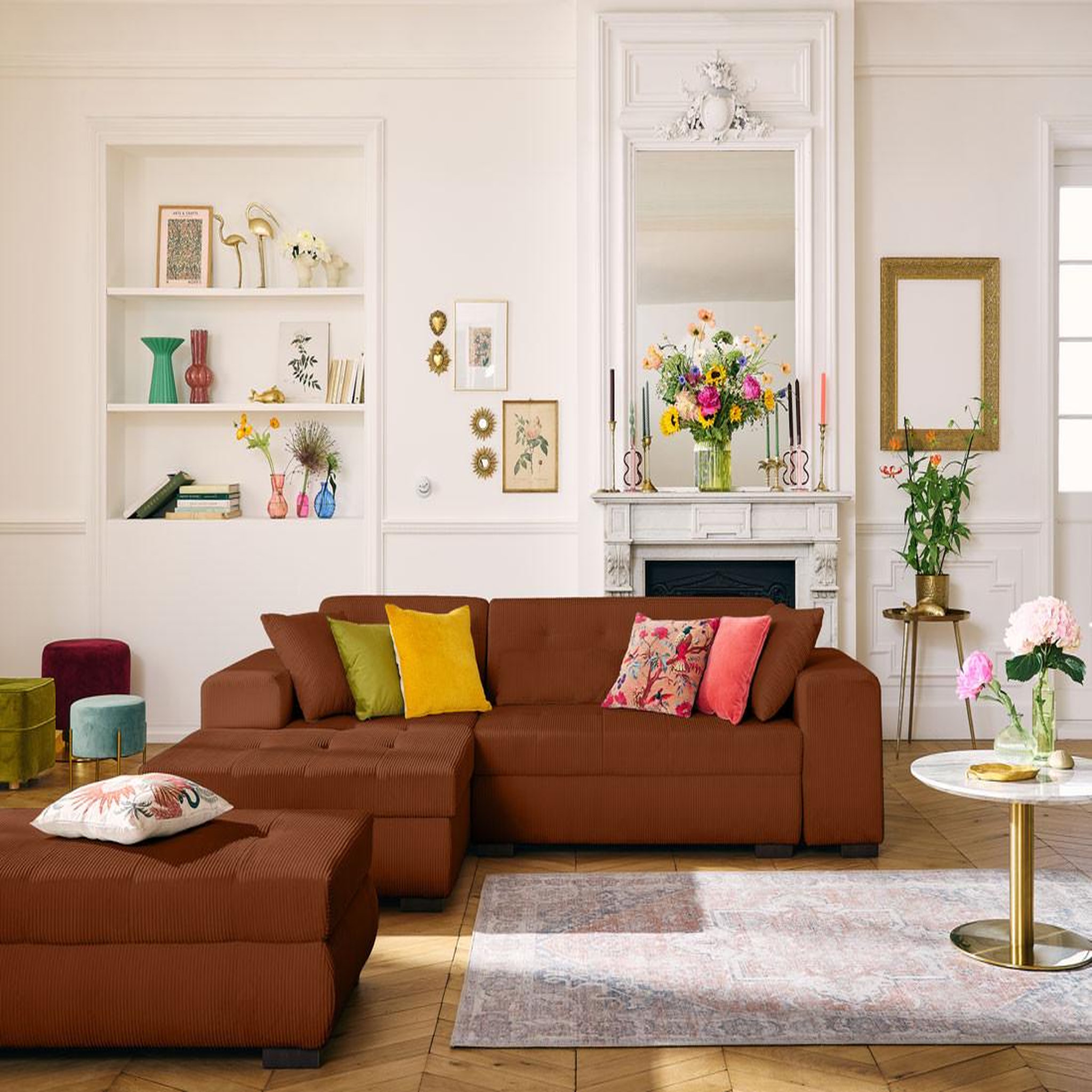 Voir la diapositive 2 : LISA DESIGN Vermont - pouf d'appoint - en velours côtelé