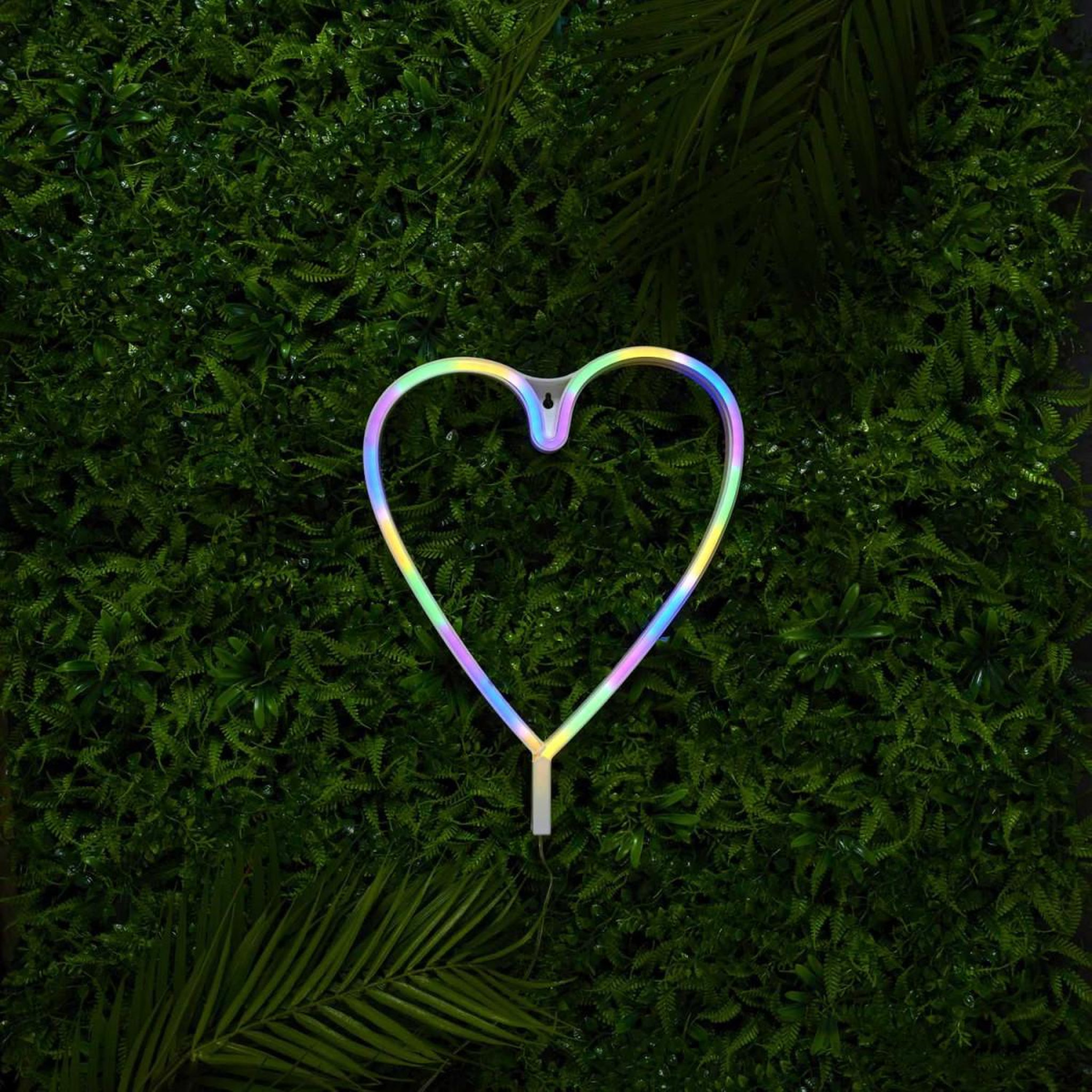 Voir la diapositive 4 : The Home Deco Factory Lampe led effet néon  cœur  30cm multicolore