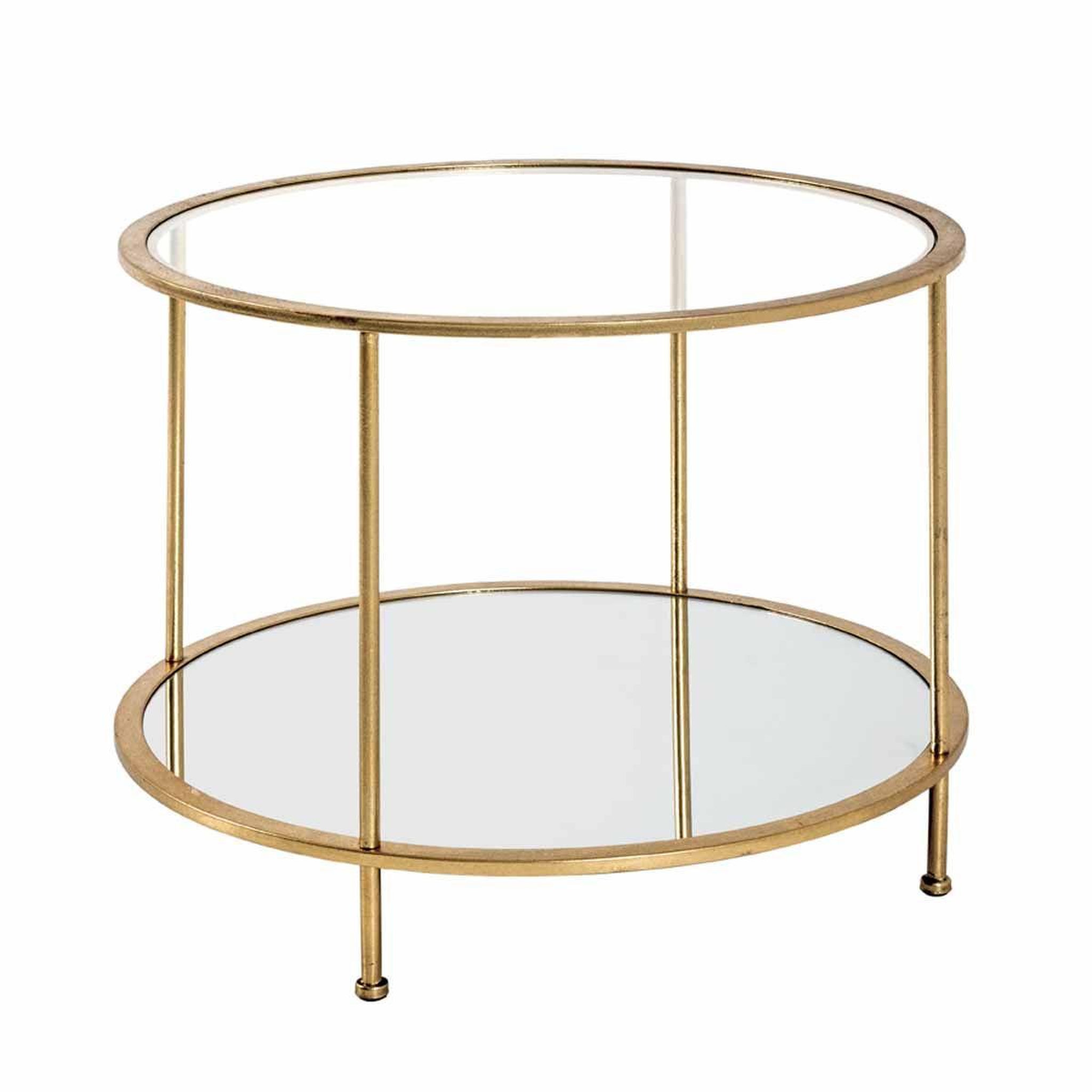 Paris Prix Table d'appoint ronde en verre  alizée  60cm or