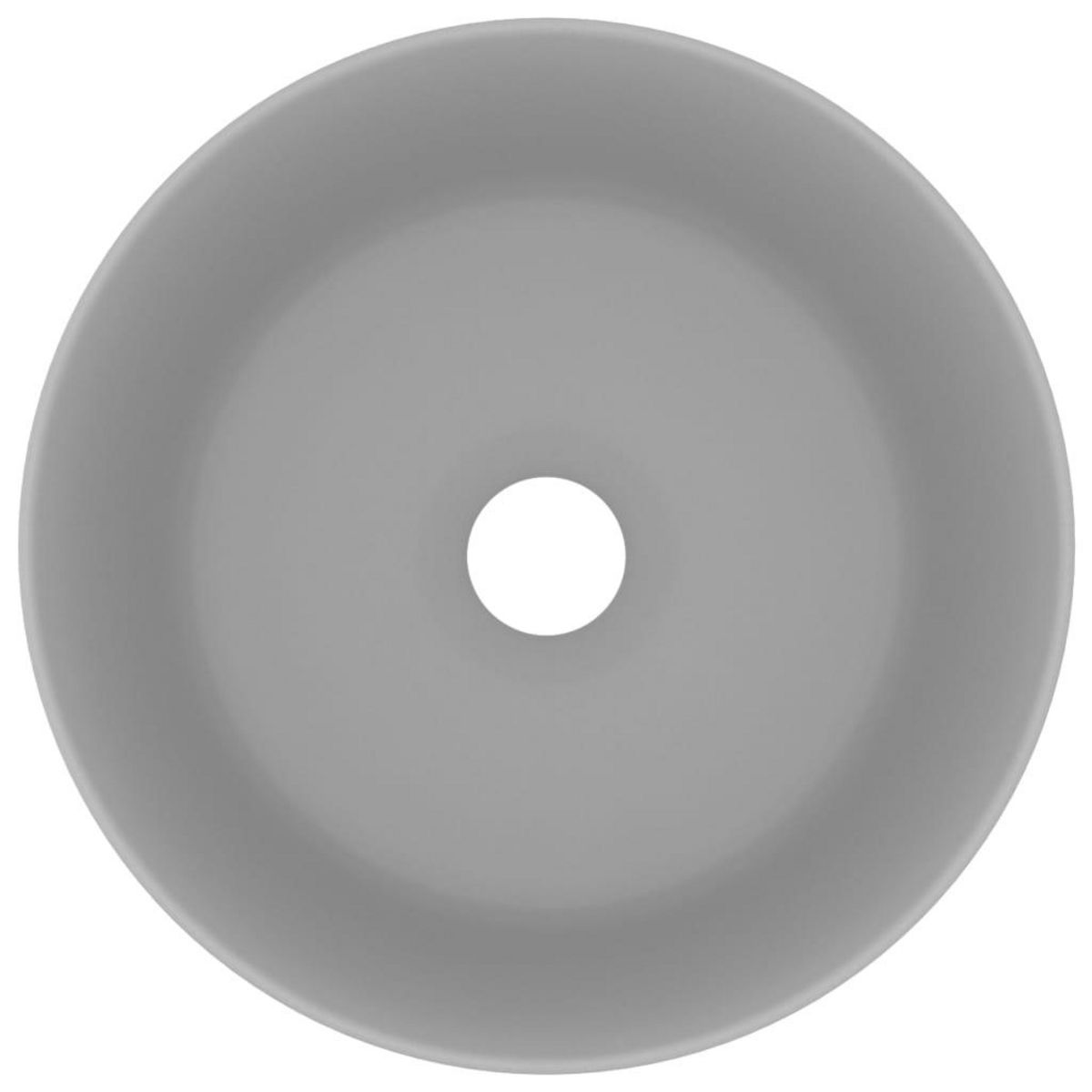 VIDAXL Lavabo rond de luxe Gris clair mat 40x15 cm Ceramique