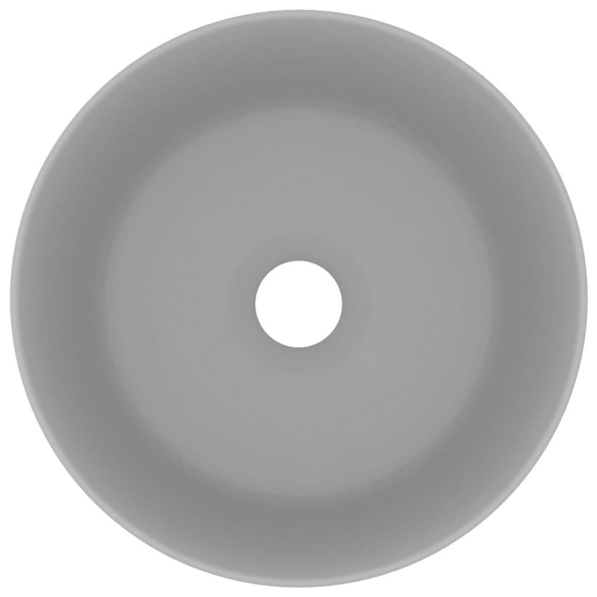 VIDAXL Lavabo rond de luxe Gris clair mat 40x15 cm Ceramique