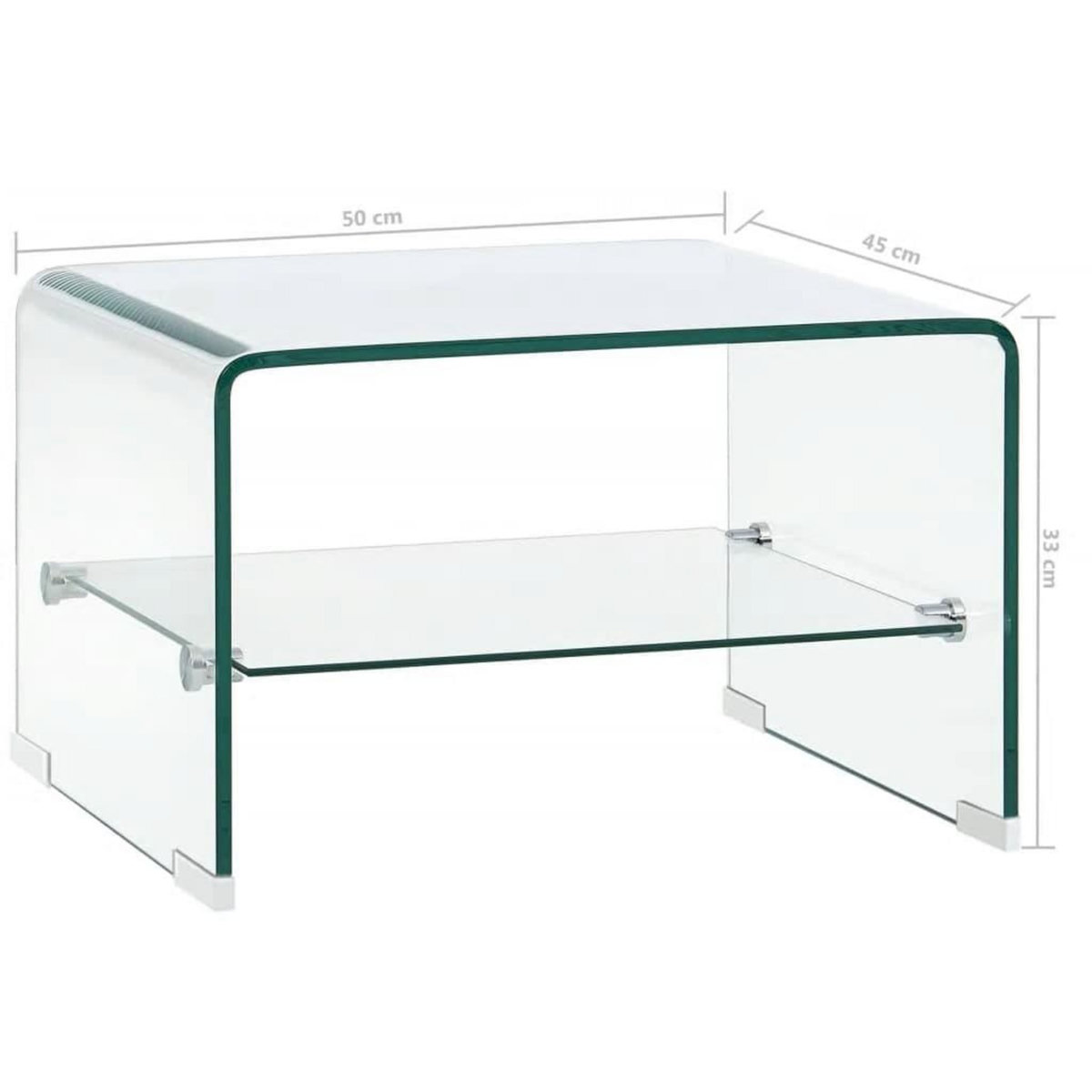 VIDAXL Table basse Clair 50x45x33 cm Verre trempe