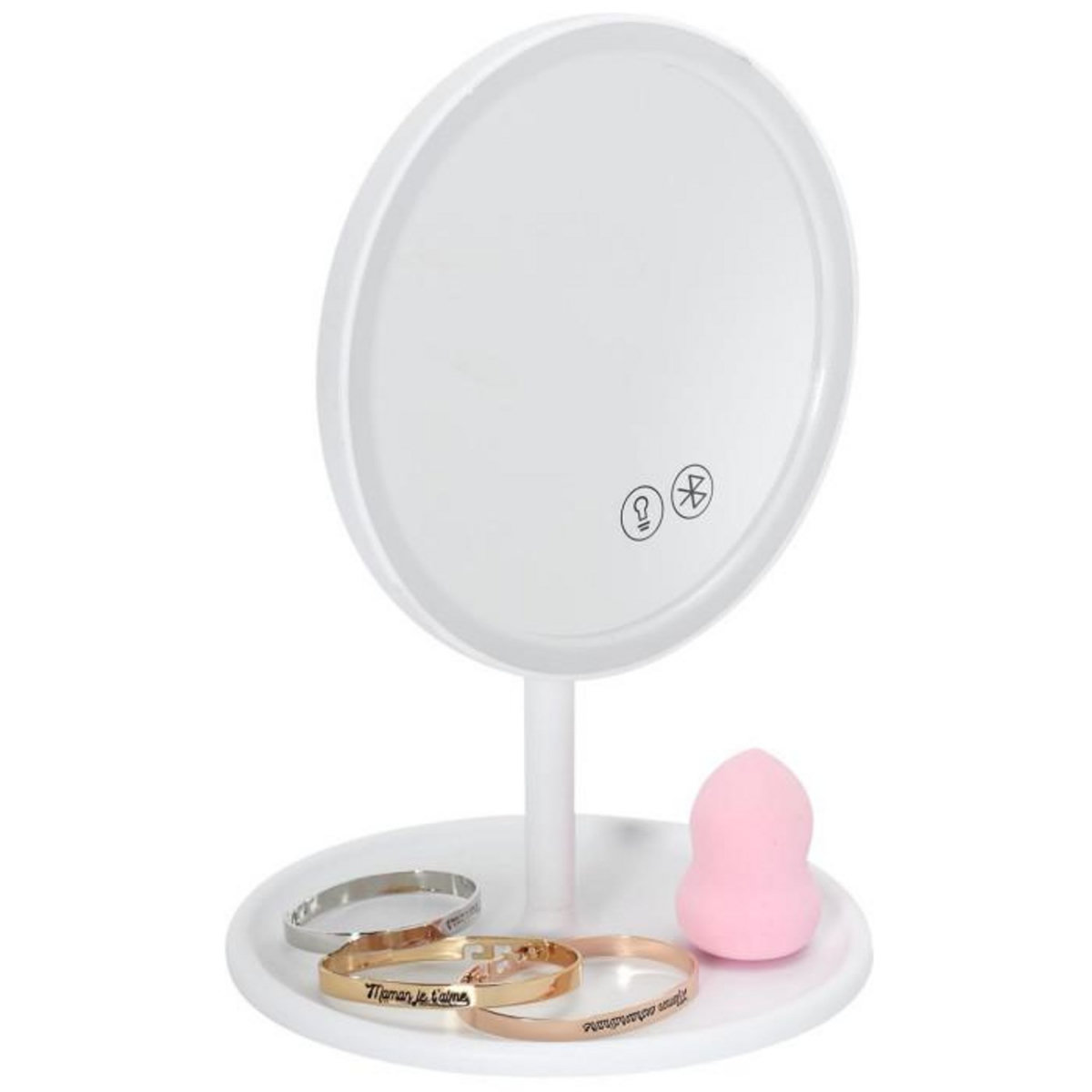 Paris Prix Miroir Lumineux Led Sans Fil  Enceinte  26cm Blanc