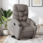 VIDAXL Fauteuil inclinable electrique taupe tissu