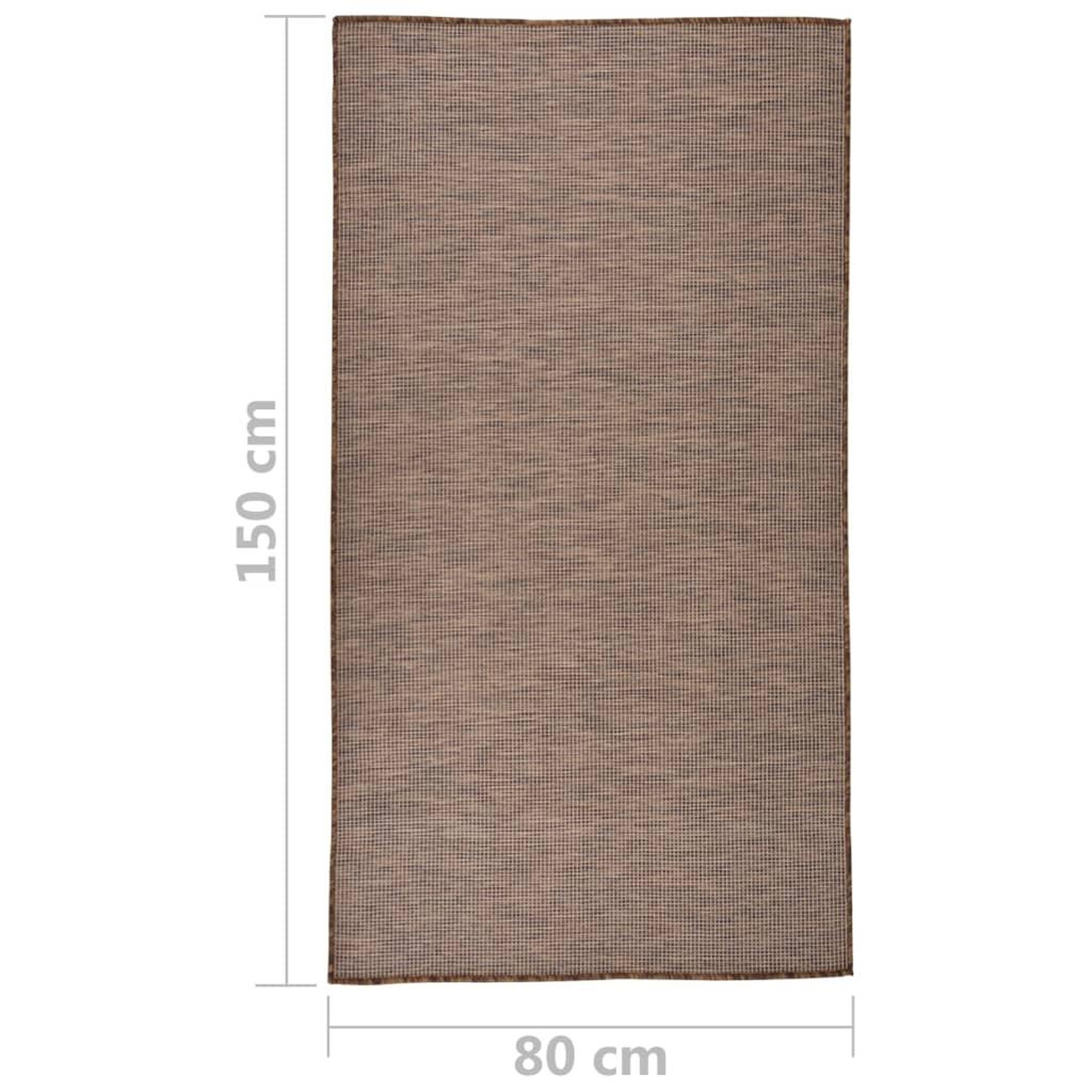 Voir la diapositive 6 : VIDAXL Tapis a tissage plat d'exterieur 80x150 cm Marron