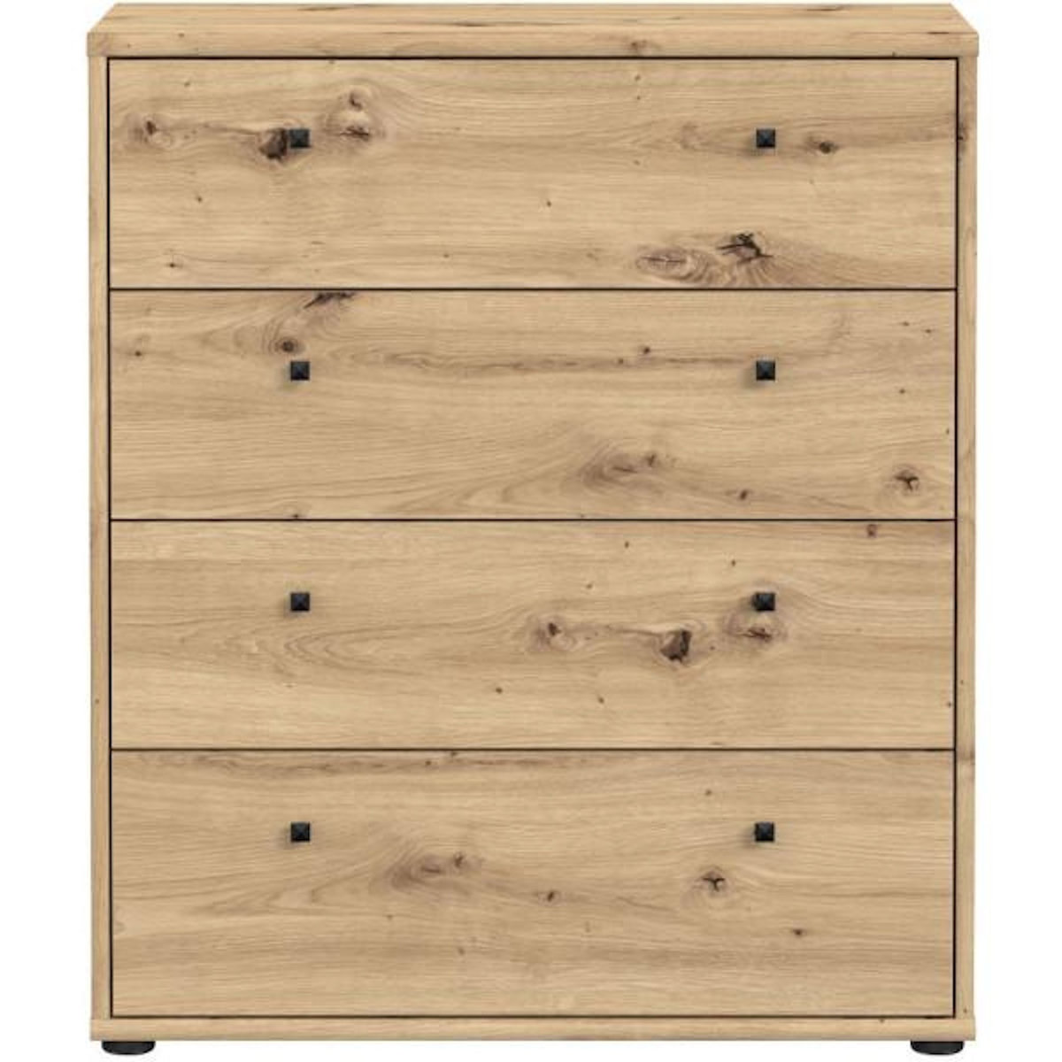 MARKET24 Commode TEMPRA – Effet Chene Artisan – 4 Tiroirs – L 73,7 × P 34,8 × H 85,5 cm