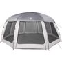 Voir la diapositive 5 : VIDAXL Tente piscine toit amovible parois maille gris 690x690 cm