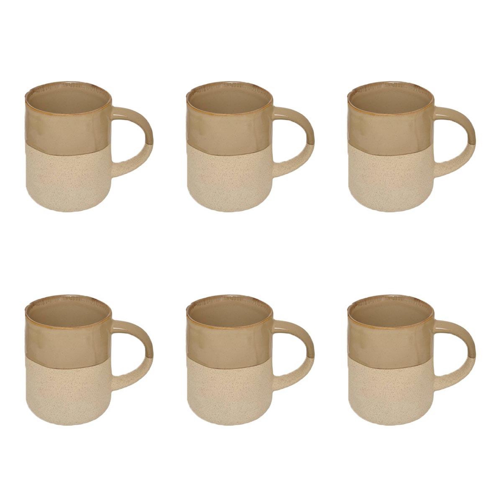SECRET DE GOURMET Lot de 6 mugs en faïence  kate  34cl beige