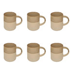 SECRET DE GOURMET Lot de 6 Mugs en Faïence  Kate  34cl Beige
