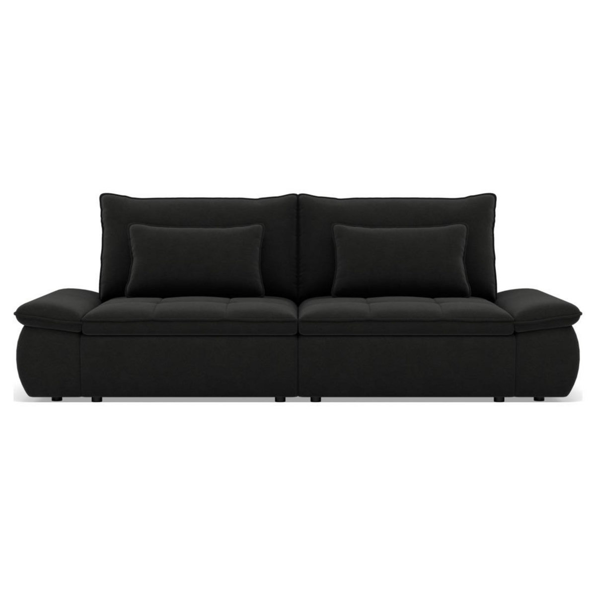 LISA DESIGN Elvona - canapé droit 3 places convertible avec coffre en tissu texturé