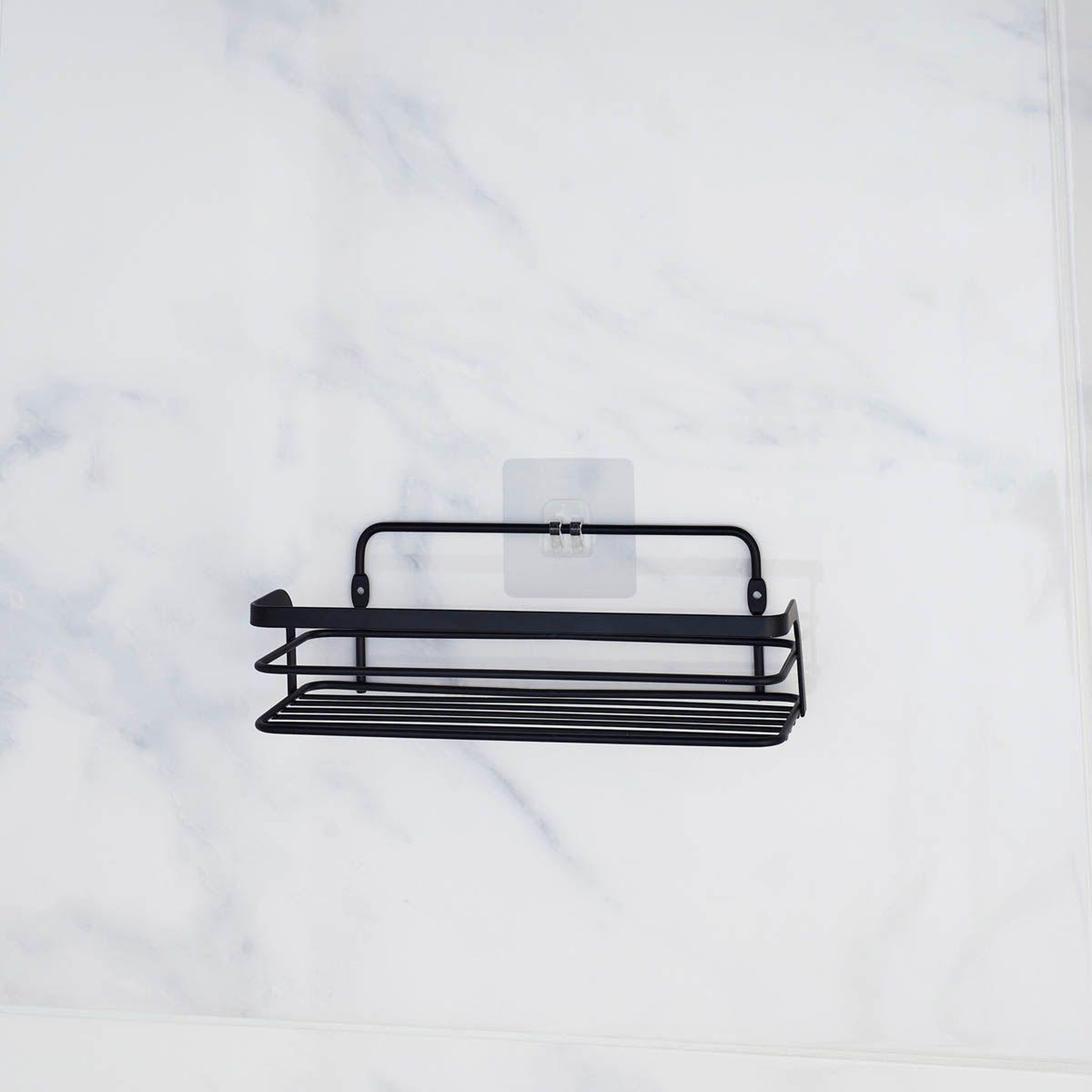 Voir la diapositive 2 : Douceur d'Intérieur Panier de douche adhésif  filaire premium  26cm noir