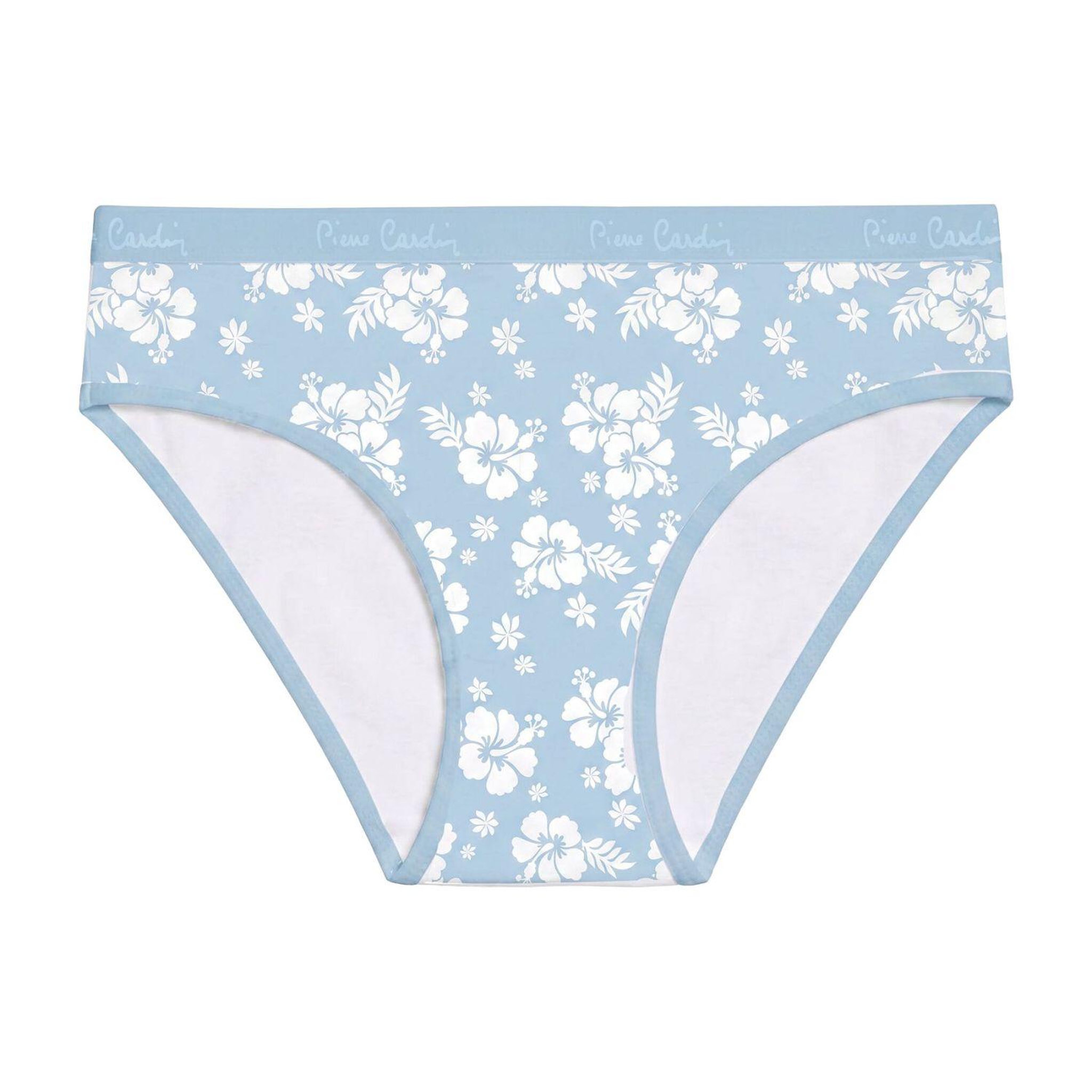 Voir la diapositive 3 : PIERRE CARDIN Lot de 3 slips femme  en coton uni et imprimé ceinture fine 2cm pck1