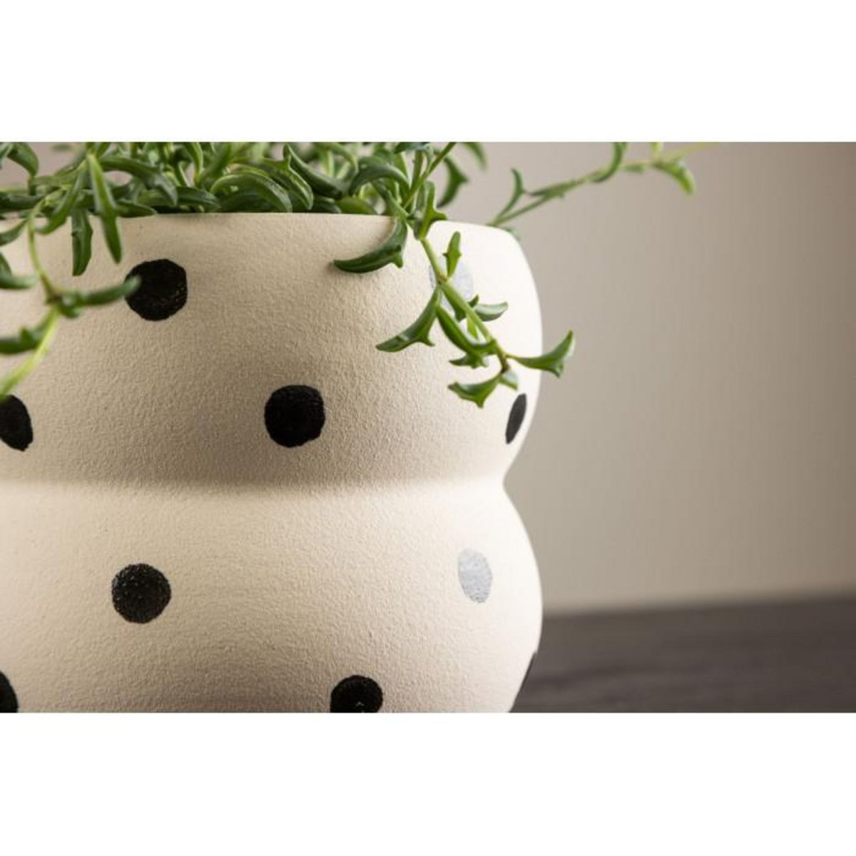 Paris Prix Pot Déco en Céramique  Dapne  16cm Blanc & Noir