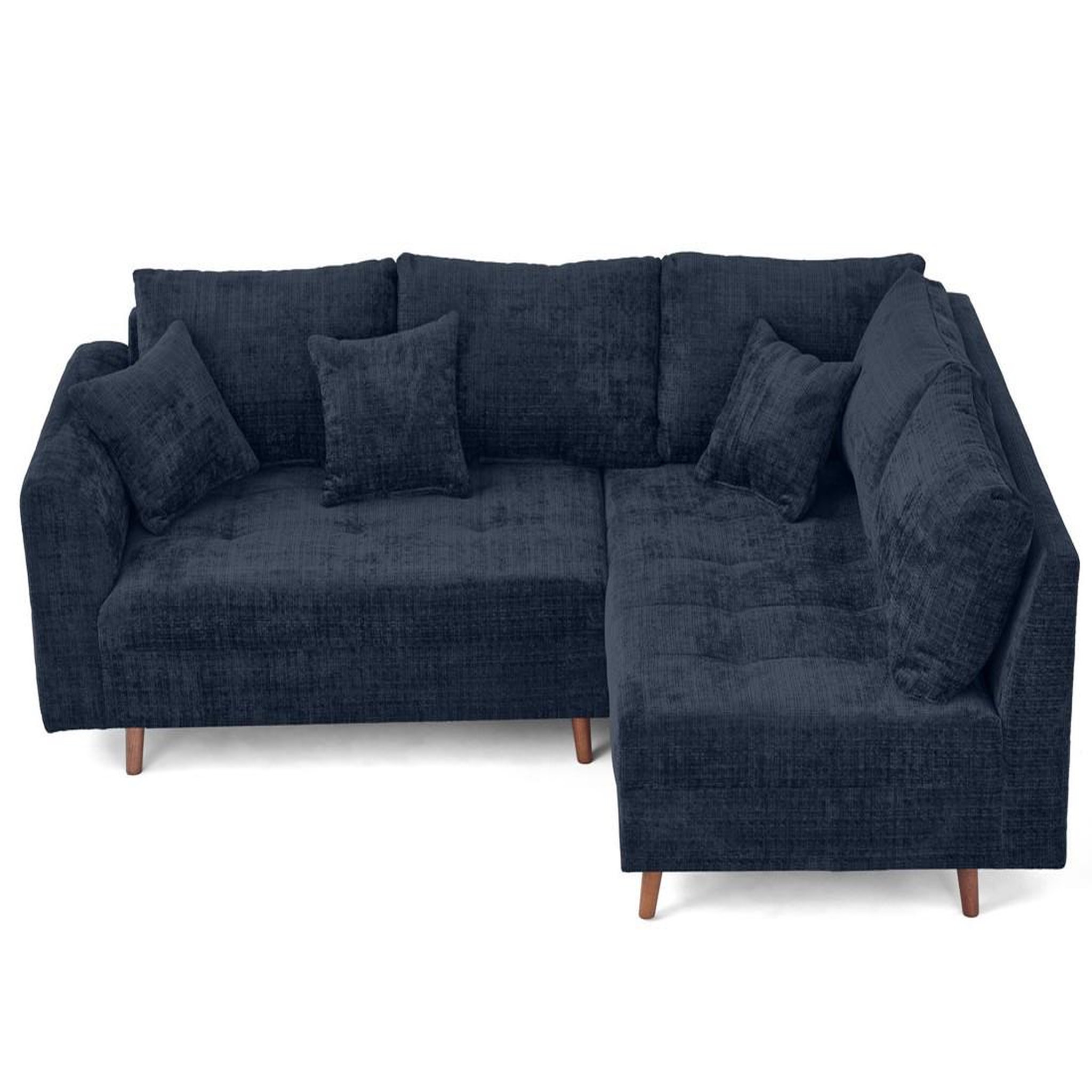 Voir la diapositive 4 : LISA DESIGN Rune - canapé d'angle droit 4 places en velours texturé