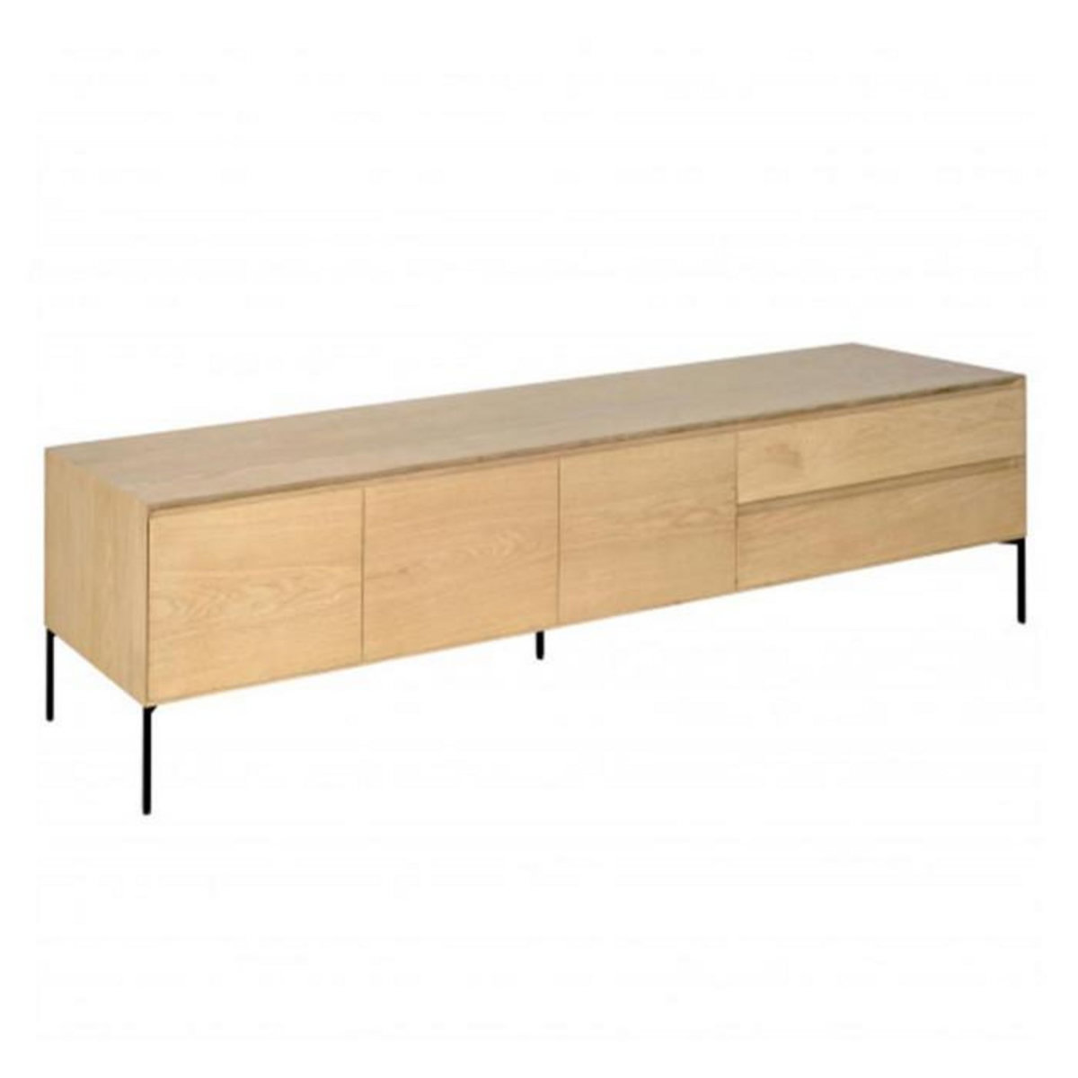 Paris Prix Meuble TV 3 Portes & 2 Tiroirs  Tilo  220cm Chêne