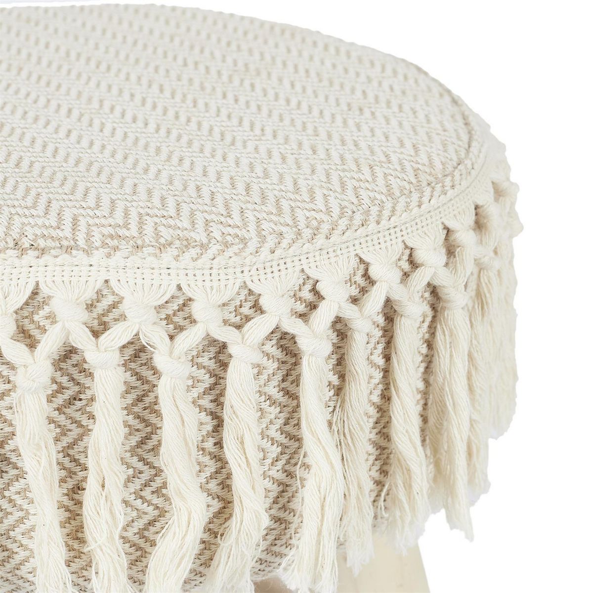 The Home Deco Factory Tabouret Bohème - Hauteur 40 cm - Beige