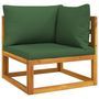 Voir la diapositive 4 : VIDAXL Salon de jardin 3 pcs avec coussins vert bois massif