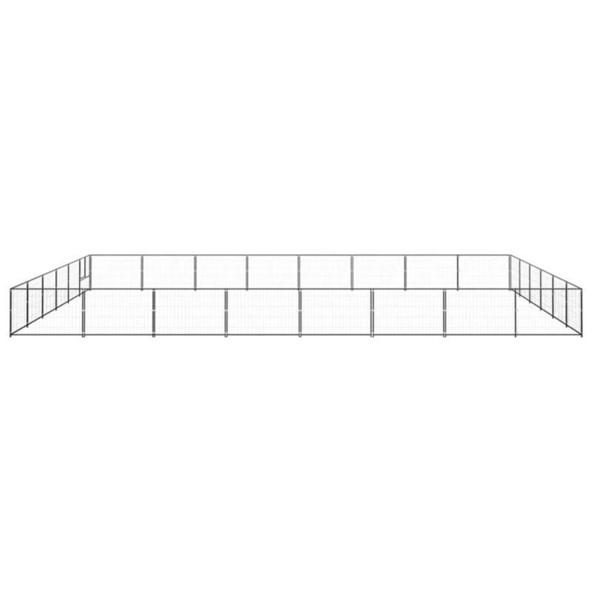 VIDAXL Chenil Noir 48 m² Acier