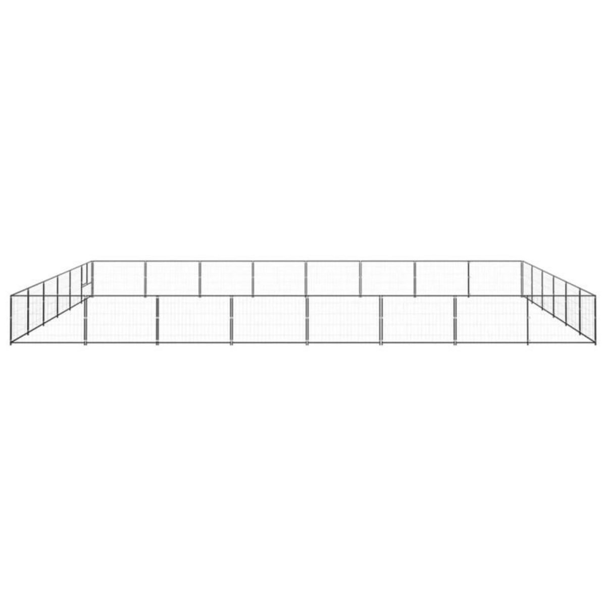 VIDAXL Chenil Noir 48 m² Acier