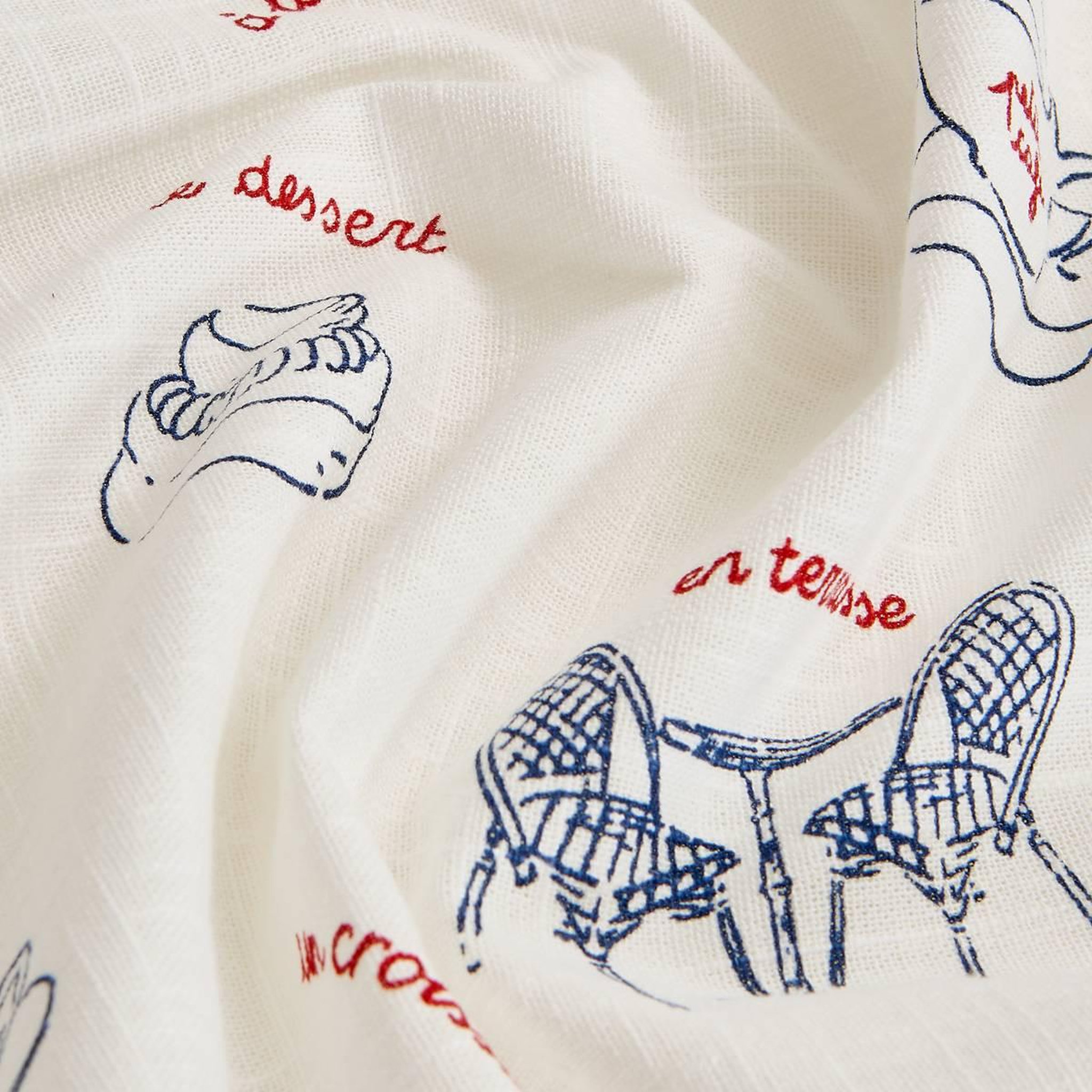Voir la diapositive 3 : ATMOSPHERA Nappe Imprimée en Coton  Fra  140x240cm Blanc