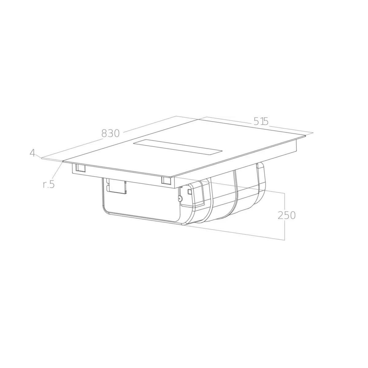 ELICA Table de cuisson aspirante induction 83cm 4 feux 7400w - PRF0201847