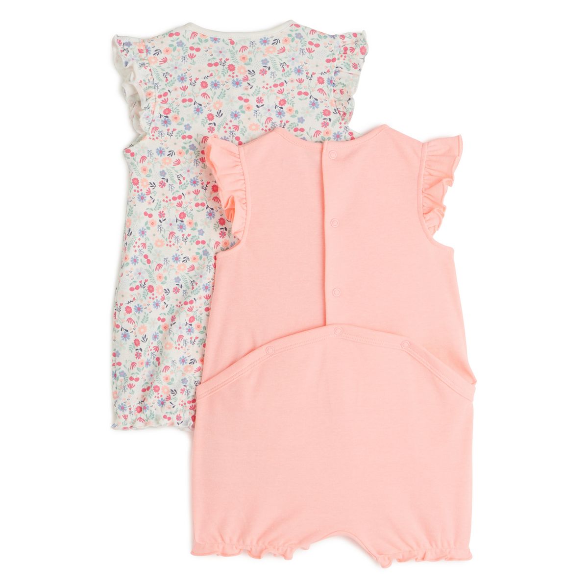 INEXTENSO Combinaison courte fleurs et cerises bébé fille