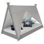 Voir la diapositive 1 : HomeStyle4U Lit Tipi Enfant 90x200 Tissu gris étoilé