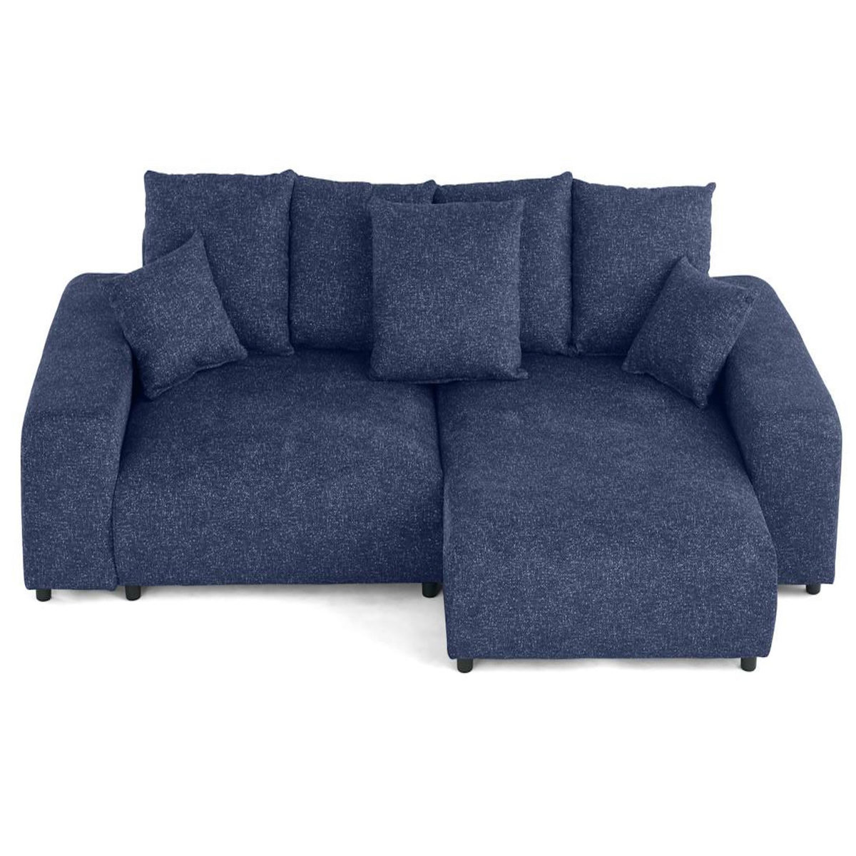 LISA DESIGN Jake - canapé panoramique d'angle droit 7 places convertible avec coffre en fausse fourrure