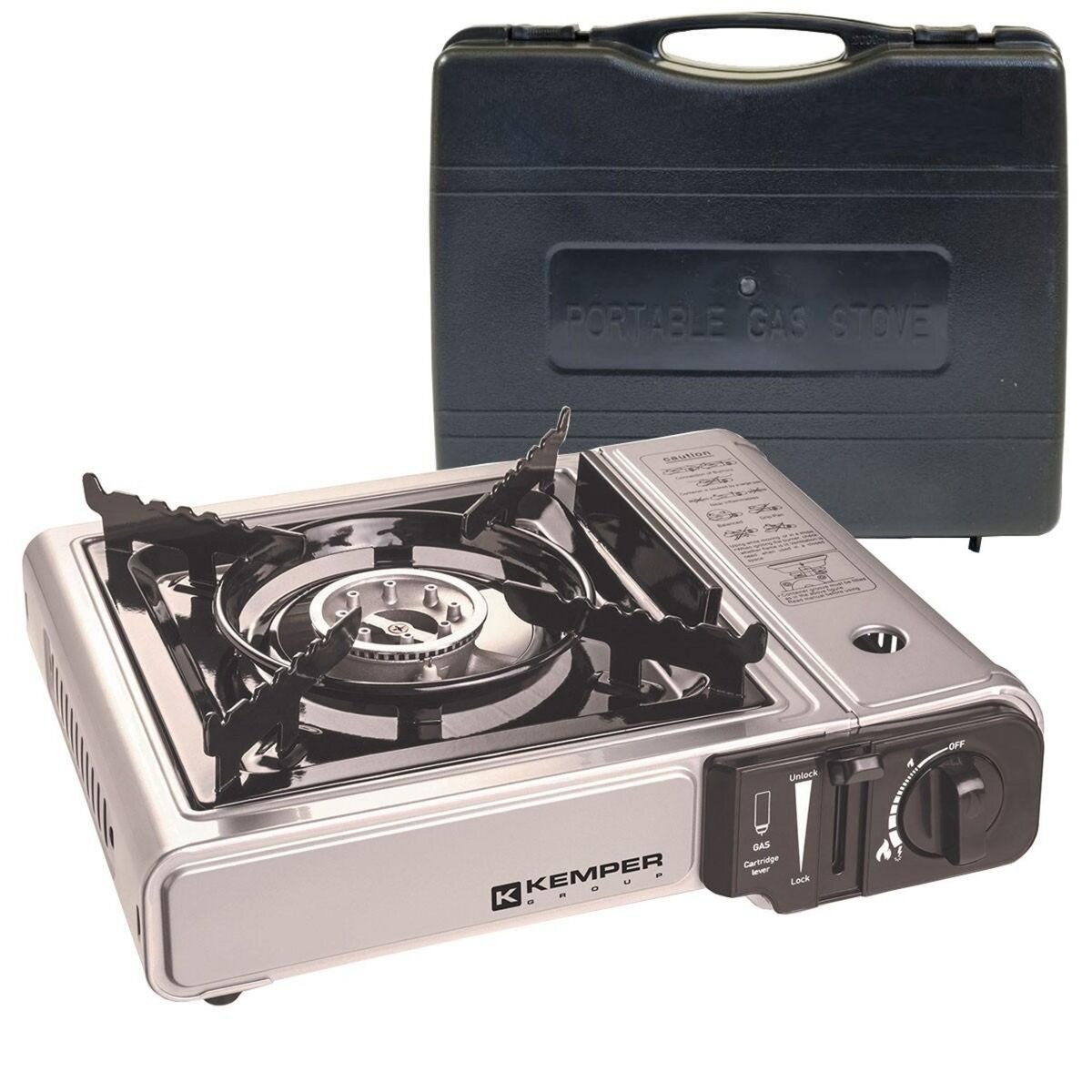 Kemper Réchaud à gaz 2200W Allumage piezo Double système de sécurité Mallette KEMPER