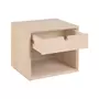 HELLIN Chevet suspendu cube en bois avec une niche et un tiroir - CENTIOR