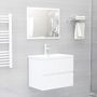 Voir la diapositive 3 : VIDAXL Armoire d'evier avec lavabo integre blanc bois d'ingenierie