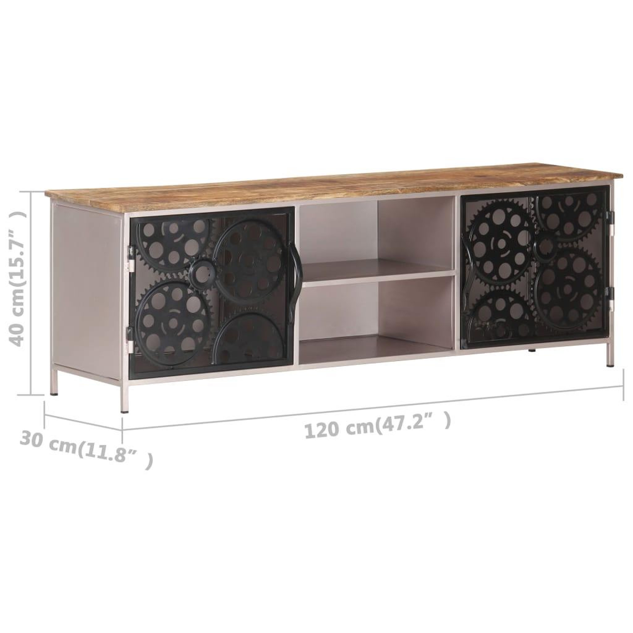 Voir la diapositive 6 : VIDAXL Meuble tv 120x30x40 cm bois de manguier brut
