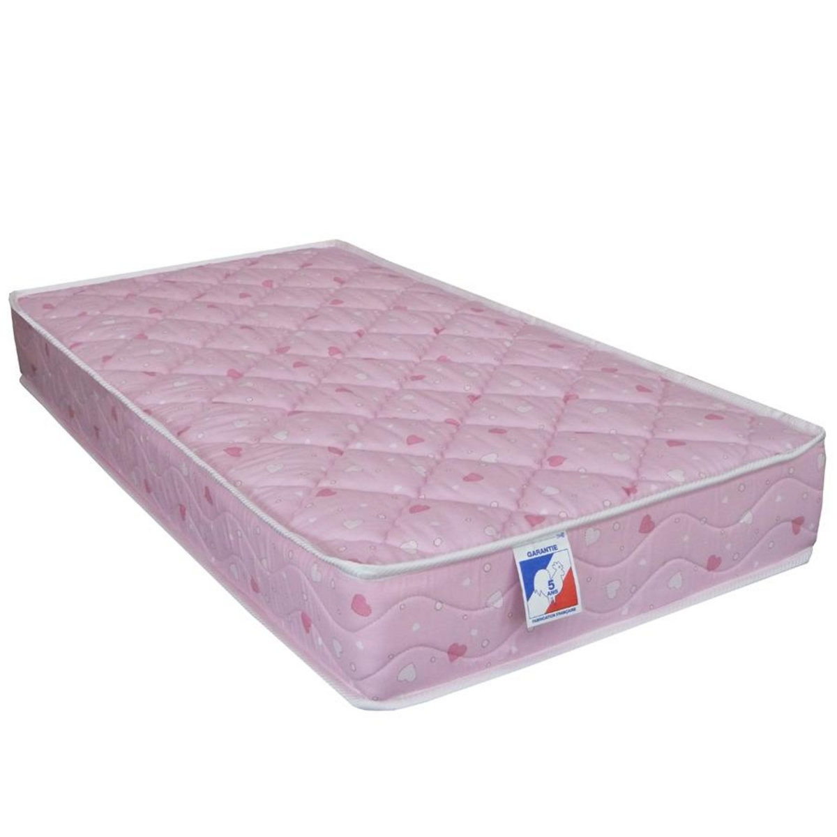 IDLITERIE Matelas enfant hypoallergénique en mousse ferme fabriqué en France Couleur Rose 90 x 190 cm