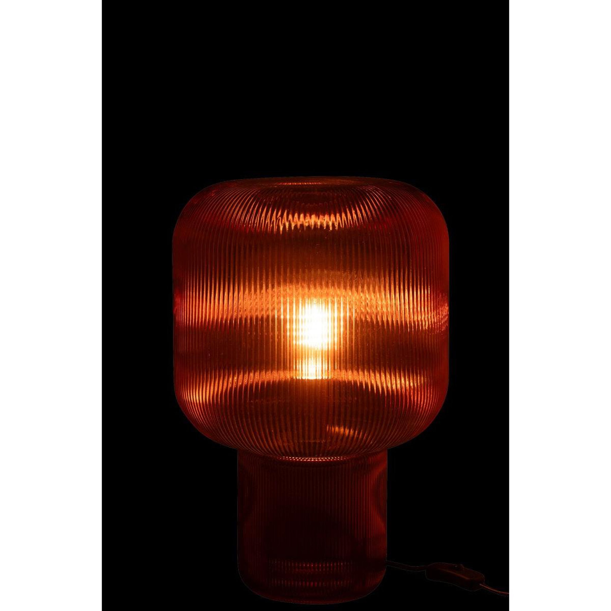 Voir la diapositive 3 : J-LINE Lampe à poser en verre  allyson  42cm rouge